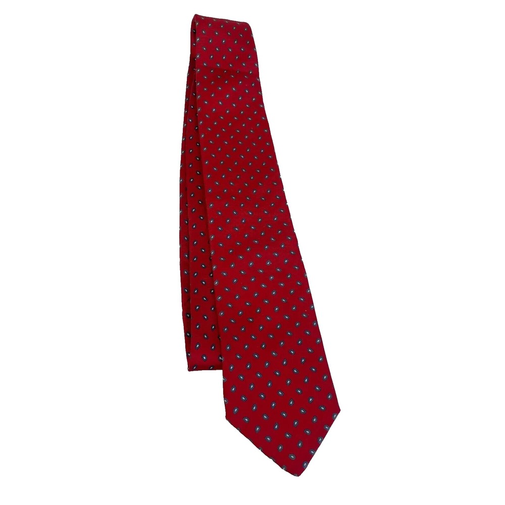 Givenchy‎ Monsieur Pointed Necktie Paisley 100% Silk Mens Red Classic Designer